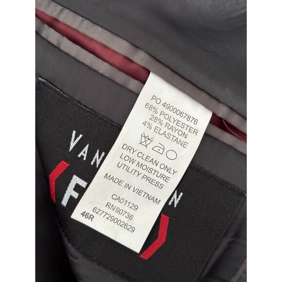 Van Heusen Mens Blazer Jacket Size 46R Gray 2 Button Flex Stretch Sport Coat - Picture 5 of 6